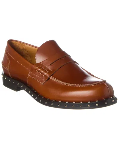 Valentino Garavani Valentino Leather Loafer In Brown