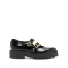 Valentino Leather Double Mary Jane Loafers