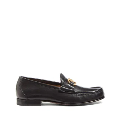 Valentino Garavani Leather Loafers In Black
