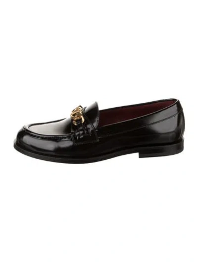 Pre-owned Valentino Garavani Leather Loafers In Black