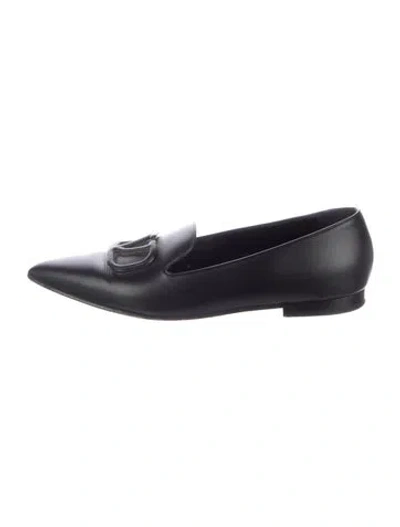 Pre-owned Valentino Garavani Leather Loafers In Black