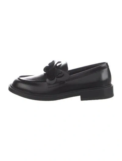 Pre-owned Valentino Garavani Leather Loafers In Black