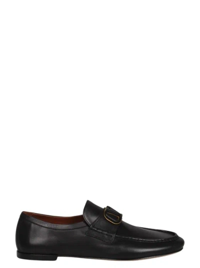 Valentino Garavani Leather Loafers In Black