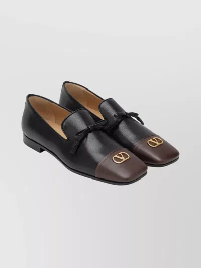 VALENTINO GARAVANI LEATHER LOAFERS BOW DETAIL