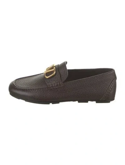 Pre-owned Valentino Garavani Leather Loafers In Brown