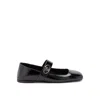 Valentino Vlogo Locker Patent Leather Mary Jane Flats In Black