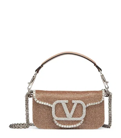 Valentino Garavani Leather Locò Cross-body Bag In Gray