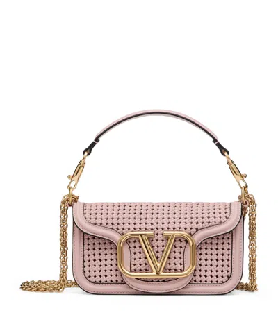 Valentino Garavani Leather Loco Shoulder Bag In Pink