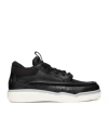 Valentino Garavani Hybrid Rainboot Leather Sneakers With Signature Branding In Black