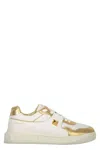 Valentino One Stud Leather Sneakers With Contrasting Inserts In White