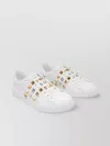 Valentino Leather Low Top Sneakers With Metallic Studs