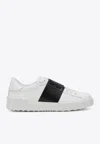 Valentino Calfskin Sneakers With Contrasting Bands And Rubber Studs In White