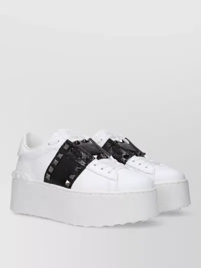 Valentino Garavani Leather Low-top Sneakers In White