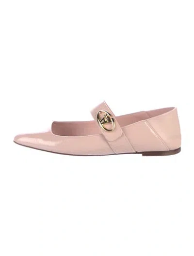 Pre-owned Valentino Garavani Leather Mary Jane Flats In Pink