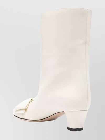 VALENTINO GARAVANI LEATHER MID-CALF BOOTS FEATURING BOW DETAIL