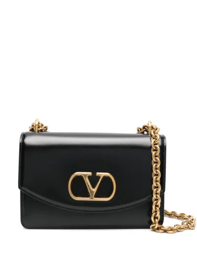 Valentino Garavani Garavani Vain Small Shoulder Bag In Shiny Calfskin Woman Black Uni