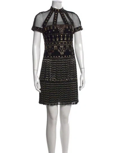 Pre-owned Valentino Leather Mini Dress In Black