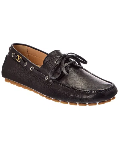 Valentino Garavani Valentino Leather Moccasin In Black