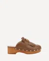 Valentino Leather Mules In Brown