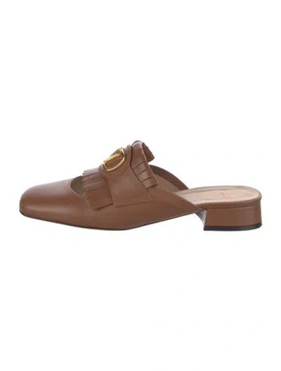Pre-owned Valentino Garavani Leather Mules In Brown