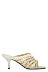 Valentino Rockstud Strappy Leather Mule In Ivory