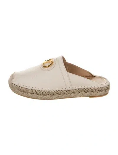 Pre-owned Valentino Garavani Leather Mules In Neutral