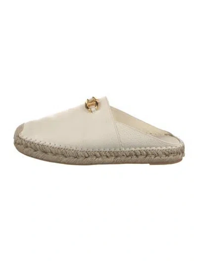 Pre-owned Valentino Garavani Leather Mules In Neutral