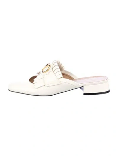 Pre-owned Valentino Garavani Leather Mules In Neutral