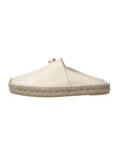Pre-owned Valentino Garavani Leather Mules In Neutral