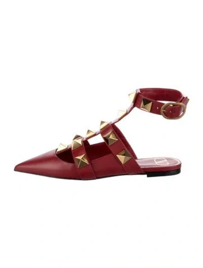 Pre-owned Valentino Garavani Leather Mules In Orange