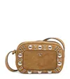 Valentino Nellcote Suede Crossbody In Neutral