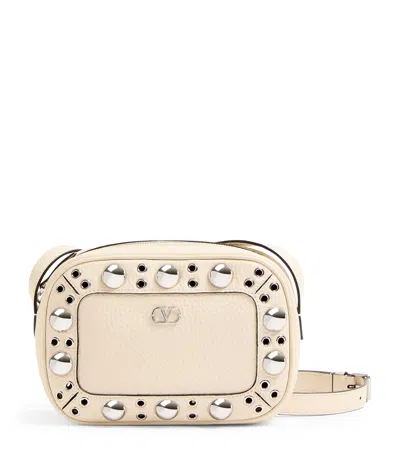 Valentino Garavani Leather Nellcote Cross-body Bag In Ivory