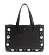 Valentino Nellcôte Medium Shopping Bag In Garnet Calfskin In Black