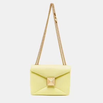 Valentino Garavani One Stud Leather Crossbody Bag In Yellow