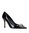 Valentino One Stud 100 Leather Pump In Black