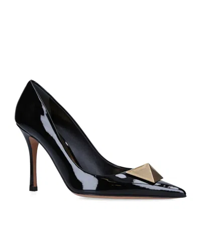 Valentino Garavani One Stud 60mm Patent-leather Pumps In Black