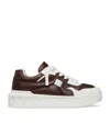 Valentino Garavani One Stud Xl Low-top Trainer In Calfskin And Shiny Nylon In White
