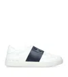 Valentino Garavani Minimalist Leather Sneakers With Contrasting Stripe Detail And Vlogo Signature In White