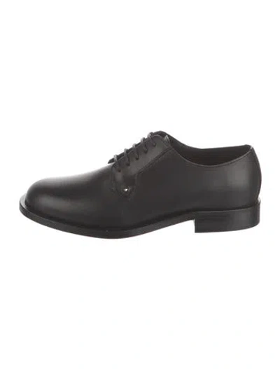 Pre-owned Valentino Garavani Leather Oxfords In Black