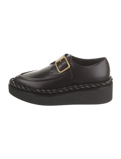 Pre-owned Valentino Garavani Leather Oxfords In Black