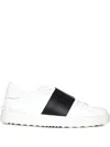 Valentino Round Toe Low-top Sneakers With Calfskin Band