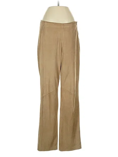 Pre-owned Valentino Leather Pants In Brown