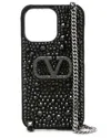 Valentino Leather Phone Pouch In Black