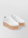 Valentino Leather Platform Sneakers Perforated Detailing