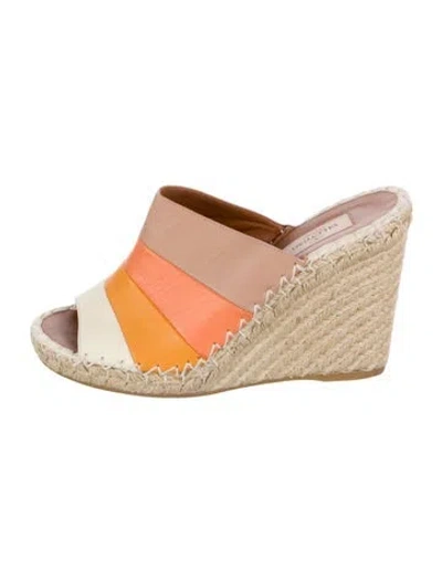 Pre-owned Valentino Garavani Leather Printed Espadrilles In Orange