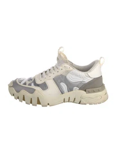 Pre-owned Valentino Garavani Leather Printed Sneakers In Multi