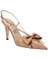 Valentino Garavani Valentino Bowow 85 Leather Slingback Pump In Brown