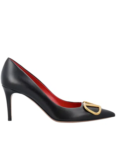 Valentino Garavani Valentino Leather Pumps In Black