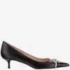 Valentino Verzierte Pumps Bepointy 45 Aus Leder In Nero/ivory