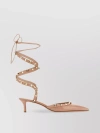 VALENTINO GARAVANI LEATHER PUMPS WITH POINTED TOE AND STUDDED TRIMMINGS